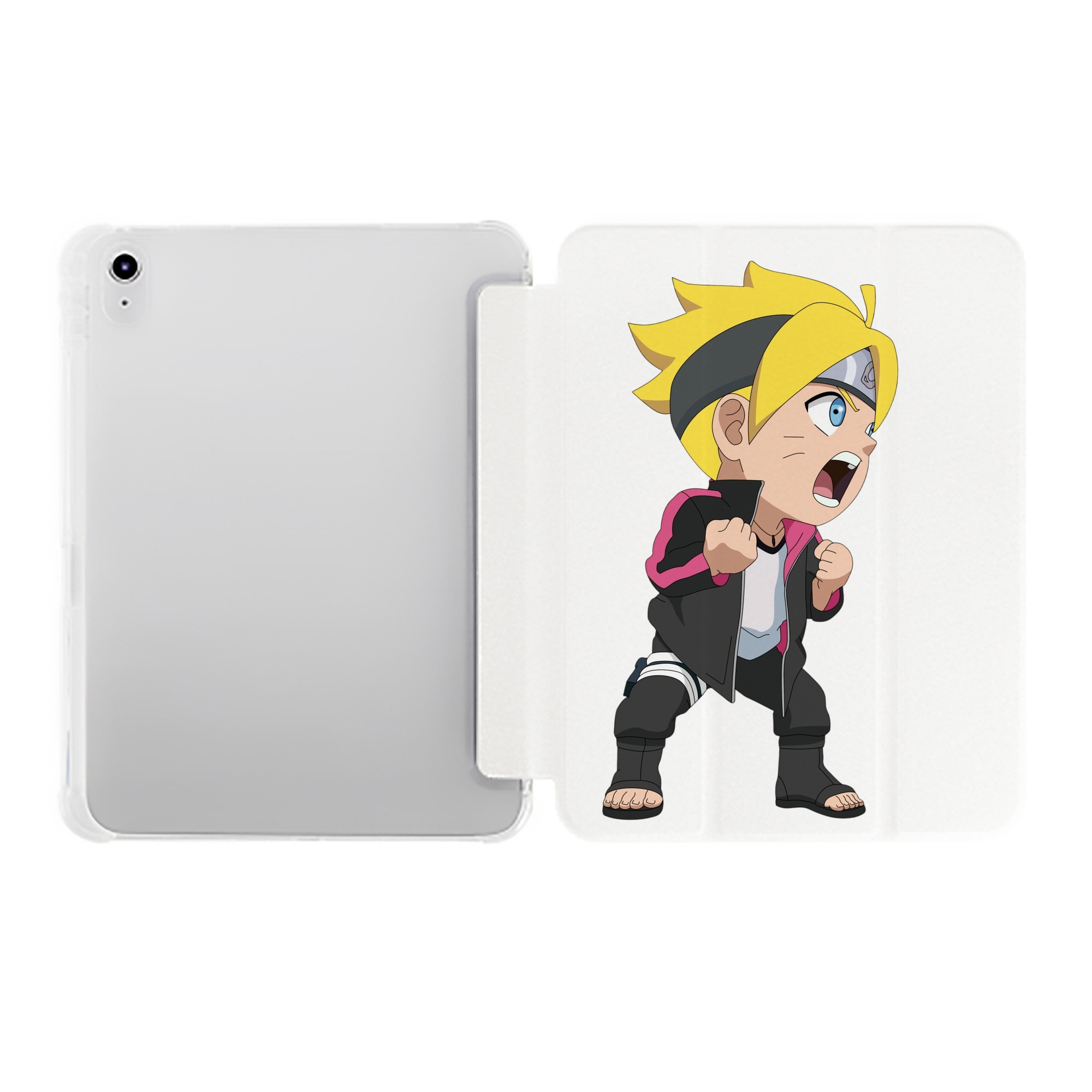 （画像用） NARUTO -ナルト- うずまき ボルト Uzumaki Boruto IPad ケース ペン収納付き 三つ折りスタンド PUレザー×シリコン 対応機種9.5/10.5/10.9インチ